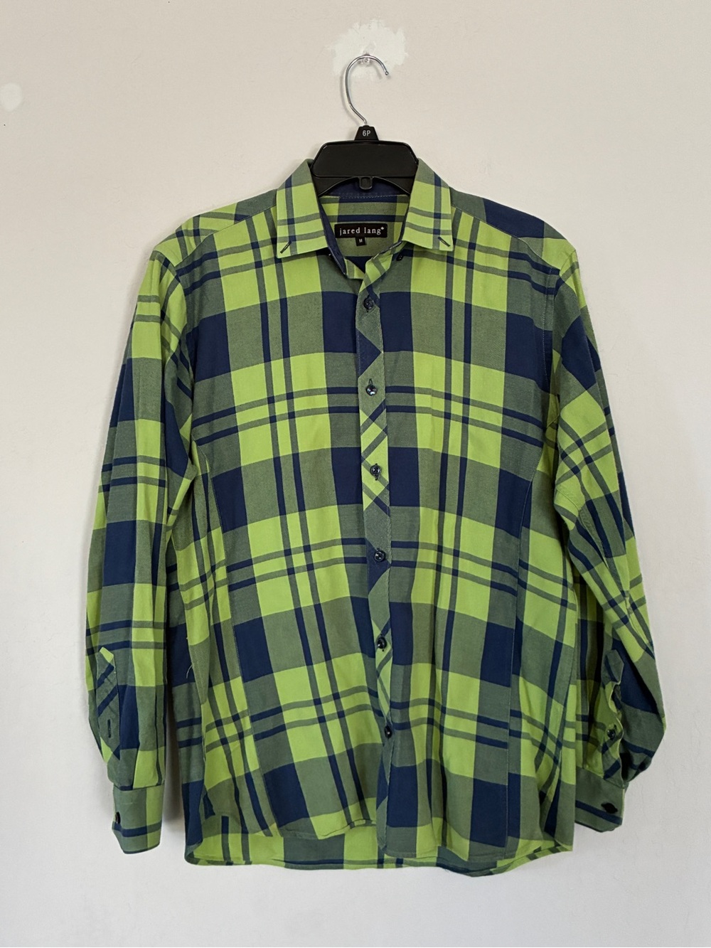 Jared Lang Green Plaid Shirt - Size Medium